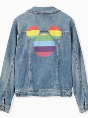 Disney Mickey Mouse Rainbow Denim Jacket – Size 2 Brand NWT